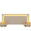 Respaldo 2 Plazas + 2 Veladores Decocasa Innova Led Off White