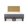 Cama Europea CIC Base Dividida 2 Plazas Balance + Respaldo Milan Mostaza