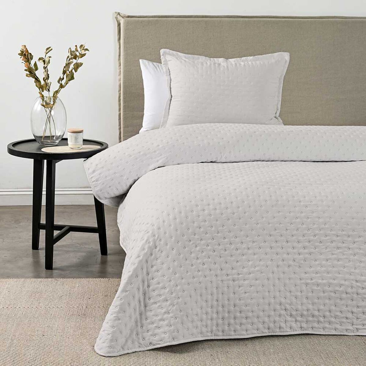 Quilt American Family 1.5 Plazas Dots Beige