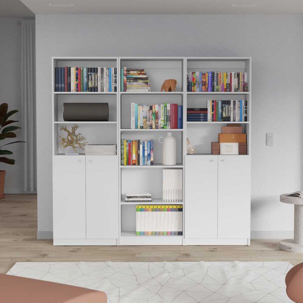 2 Estantes 2 Puertas + Estante 5 Repisas TuHome Home Blanco
