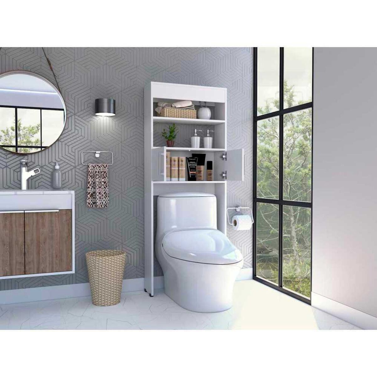 Mueble Optimizador para Ba&ntilde;o TuHome Madrid 2 Puertas Blanco