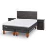 Cama Europea CIC Base Dividida King Ortopedic Advance + Respaldo + 2 Veladores Villarrica