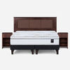 Cama Europea Rosen King Art 4 + Respaldo + Velador Rachel Chocolate