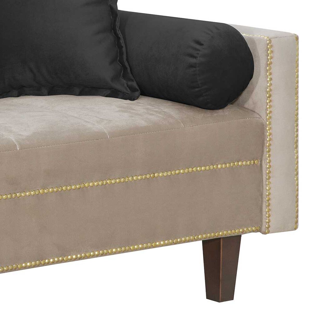 Futón Black Factory Vanguardia 3 Cuerpos Beige Negro