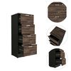 Mueble Archivador TuHome Home Office 1 Puerta 4 Cajones Negro Soft Coñac