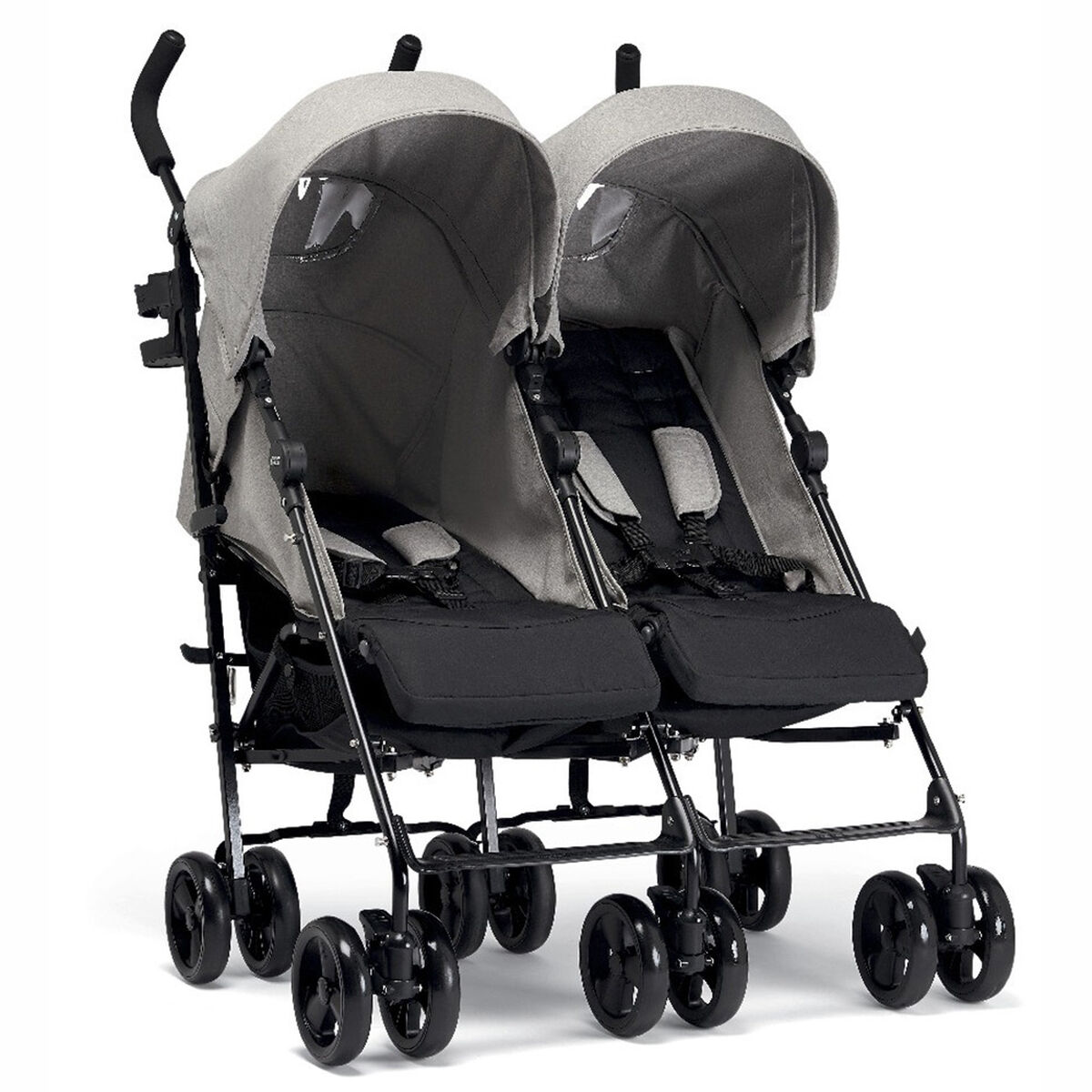 Coche Doble Paraguas Gris