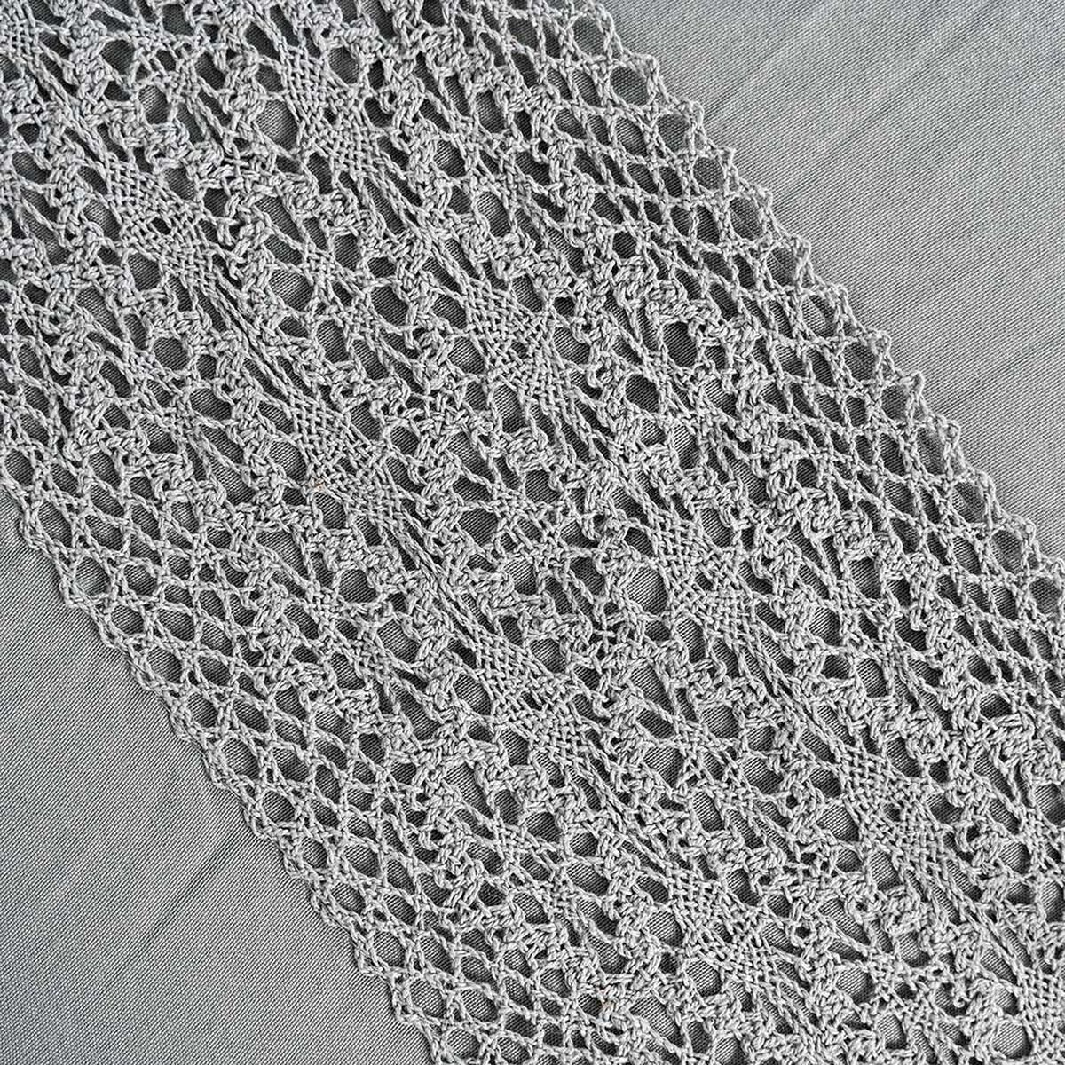 Juego de S&aacute;banas American Family King Crochet Gris