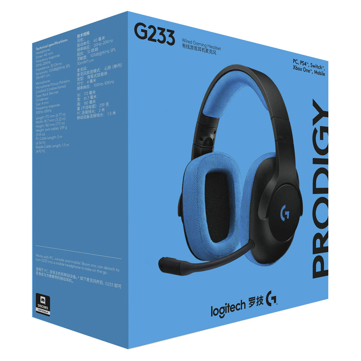 Audífonos Gamer Logitech G233 Azul 