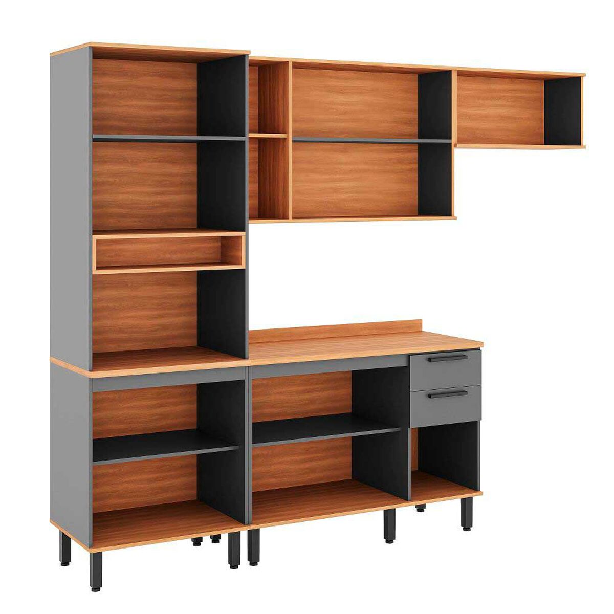 Mueble de Cocina Roca Casta&ntilde;a 4 M&oacute;dulos Canela-Ceniza
