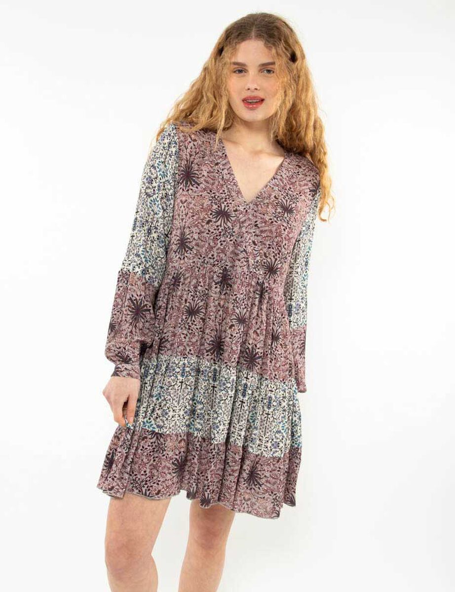 Vestido Corto Manga Larga Mujer Alma