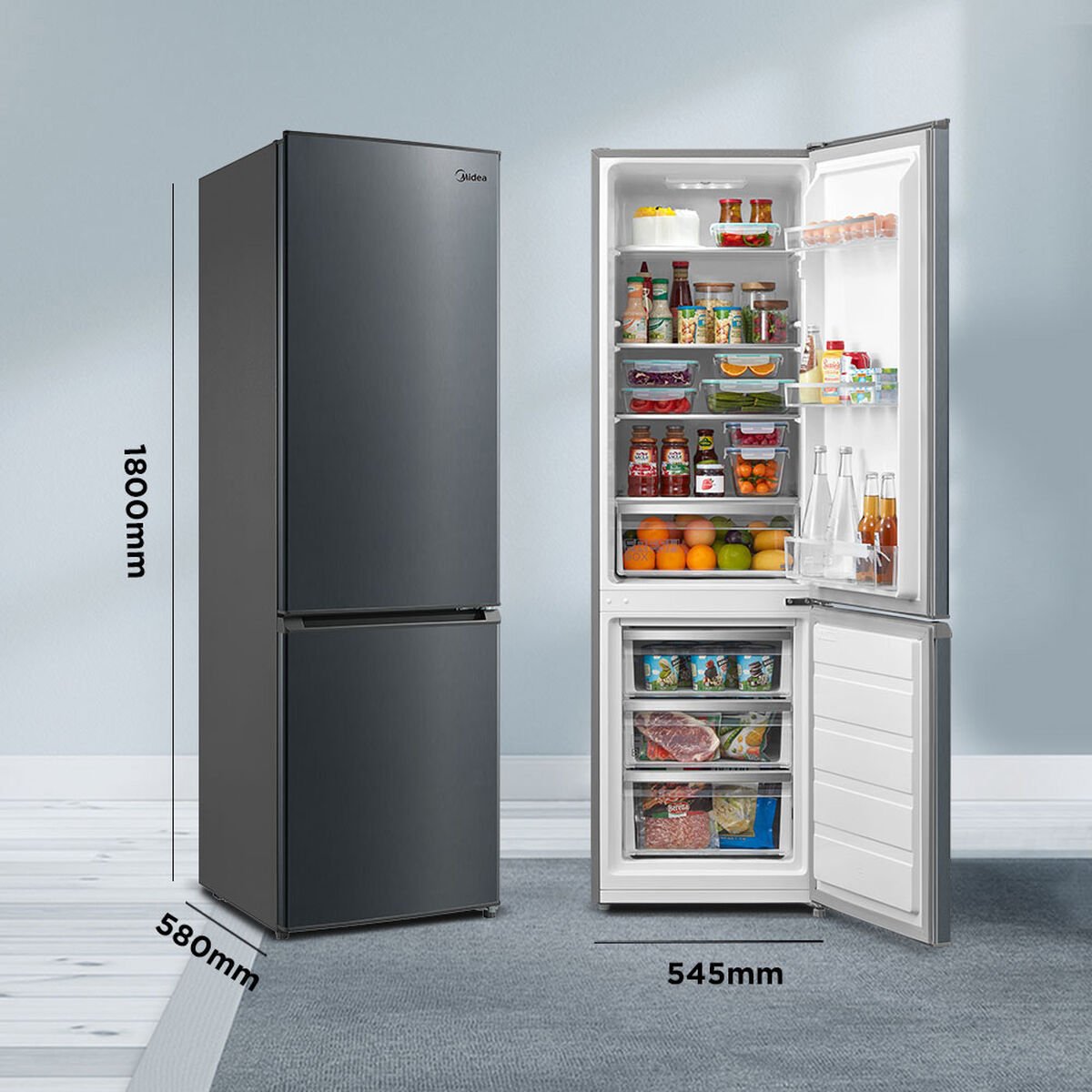 Refrigerador Frío Directo Midea MRFI-2660S346RW  260 lt