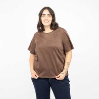 Polera Manga Corta Mujer Extralindas Cafe