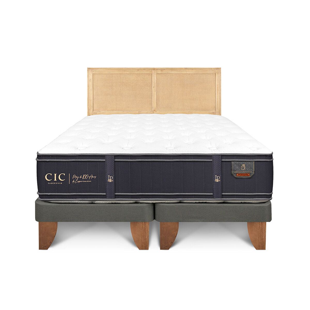 Cama Europea CIC King Premium + 1 Respaldo Sava