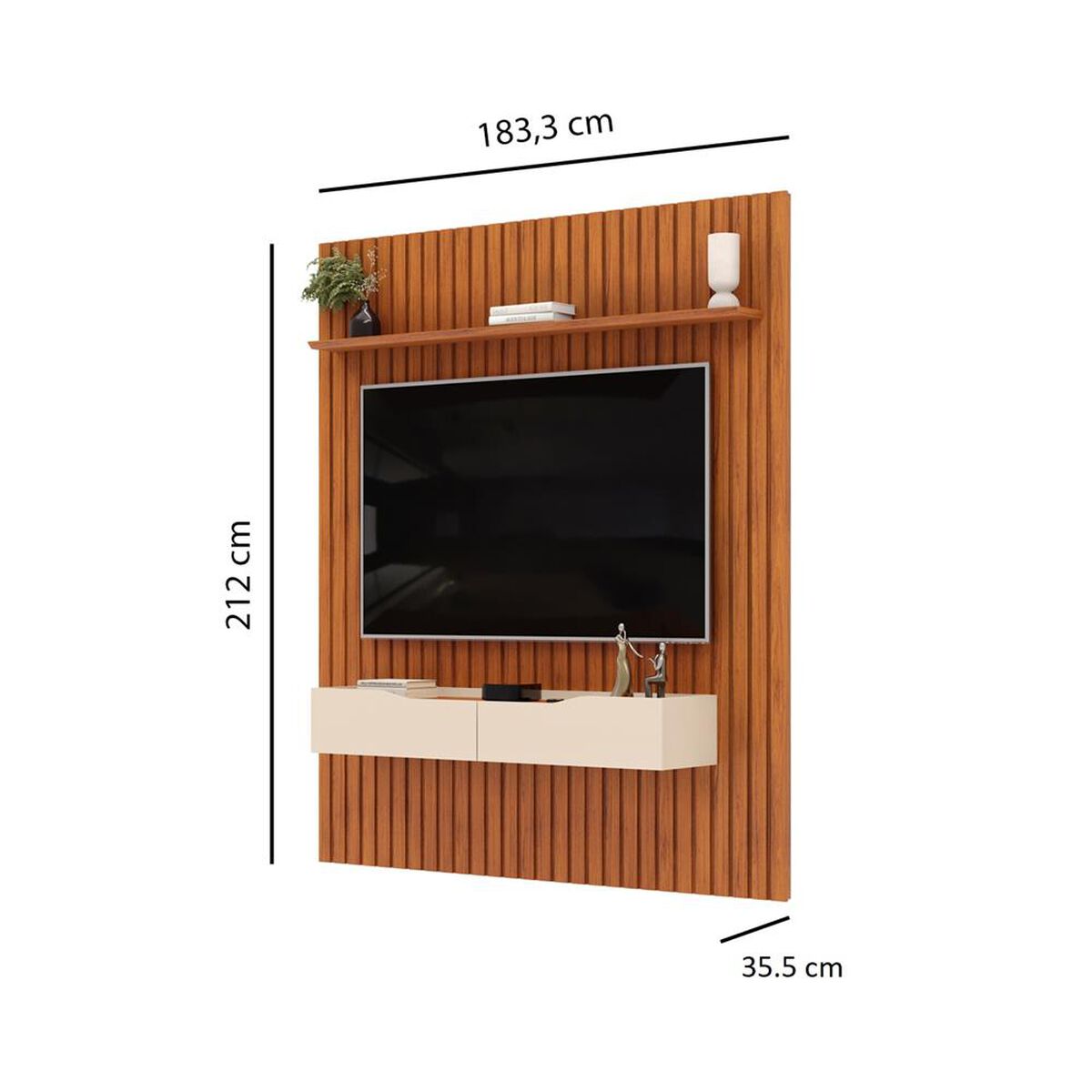 Panel TV Altavision Pratic 183 Café y Blanco