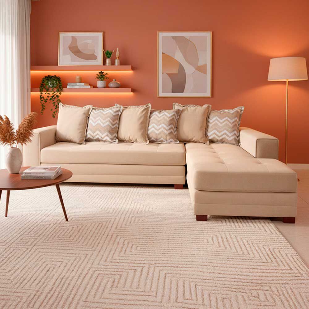 Sofá Seccional Living Factory Venecia 5 Cuerpos Beige