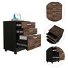 Mueble Archivador TuHome Home Office 3 Cajones Negro Soft Co&ntilde;ac