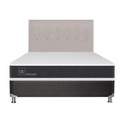 Box Spring CIC 2 Plazas New Ortopedic + Respaldo Tigris