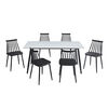 Juego de Comedor Vekkahome Gala Lune 6 Sillas Blanco Negro