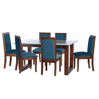 Juego de Comedor Latam Home Pamplona Salamanca 6 Sillas Velvet Negro