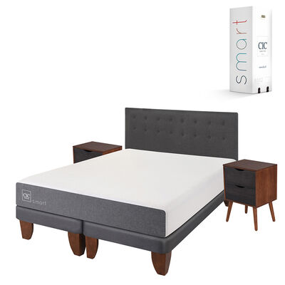 Imagen 2 del producto Cama Europea Smart King Base Dividida + Mueble + Respaldo Eufrates