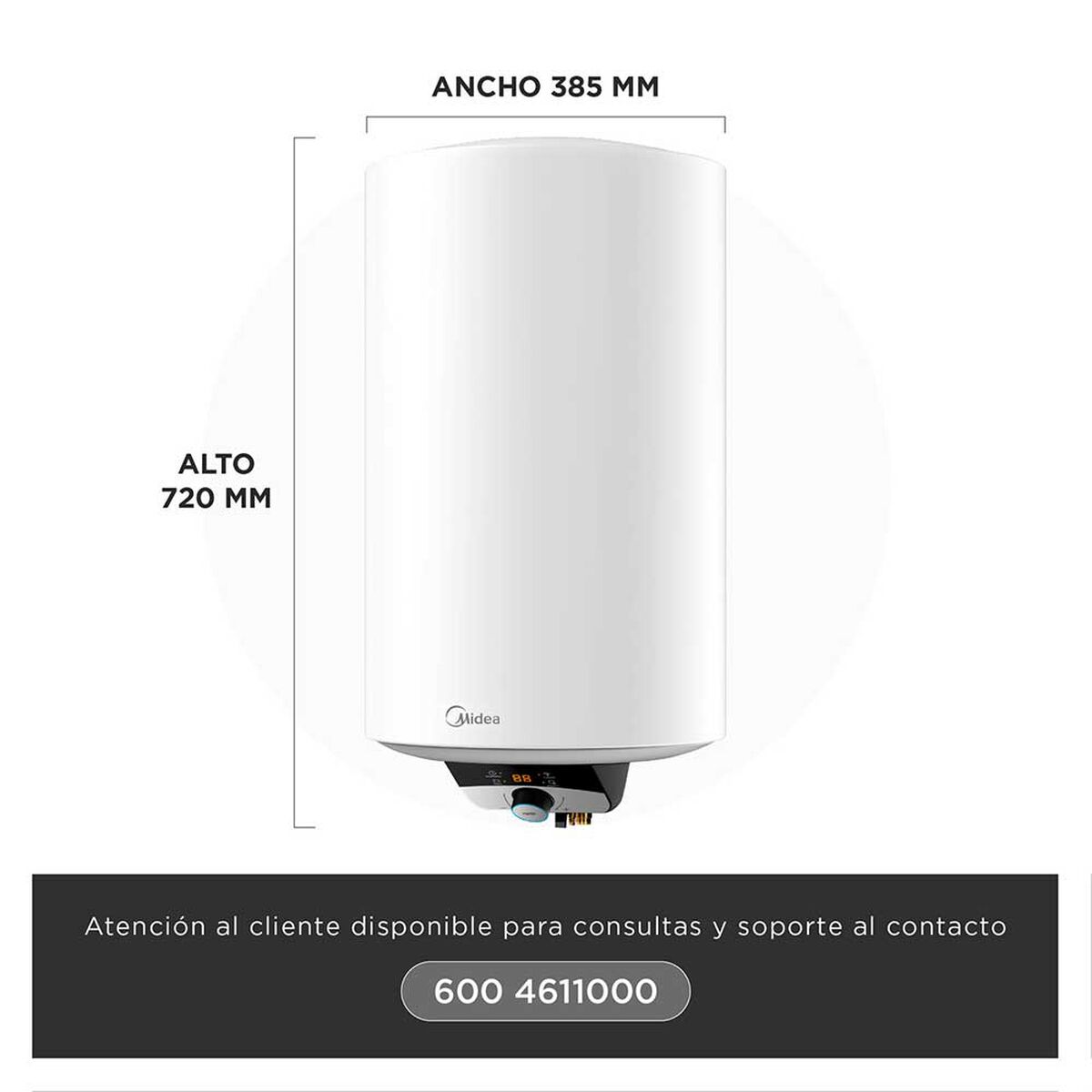 Termo Eléctrico Midea MWH50-15EFG[CL]W 50 lts