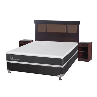 Imagen 2 del producto Box Spring CIC 2 Plazas New Ortopedic + Respaldo + 2 Veladores New Dublin