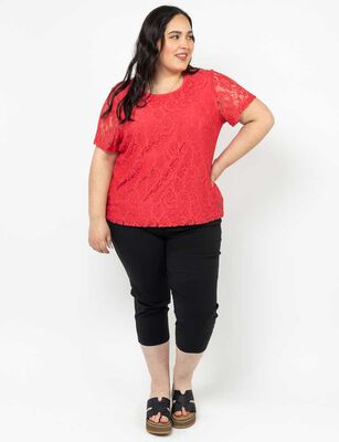 Imagen 2 del producto Polera Encaje Manga Corta Mujer Extralindas Color-1, Crudo, Fucsia, Morado, Negro