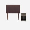 Cama Europea Rosen 1,5 Plazas New Style 4 + Respaldo + Velador Caf&eacute;
