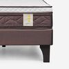 Cama Europea Rosen Base Dividida King New Style 4 Plus + Respaldo Ferrera Gris + 2 Veladores