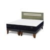 Cama Europea CIC Base Dividida 2 Plazas Premium + Respaldo Munich Olivo