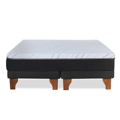 Imagen 2 del producto Cama Europea Latam Home Base Dividida Súper King Zen Top Foam Soft Velvet Negro