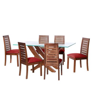 Juego de Comedor Latam Home Alicante 6 Sillas Rojo