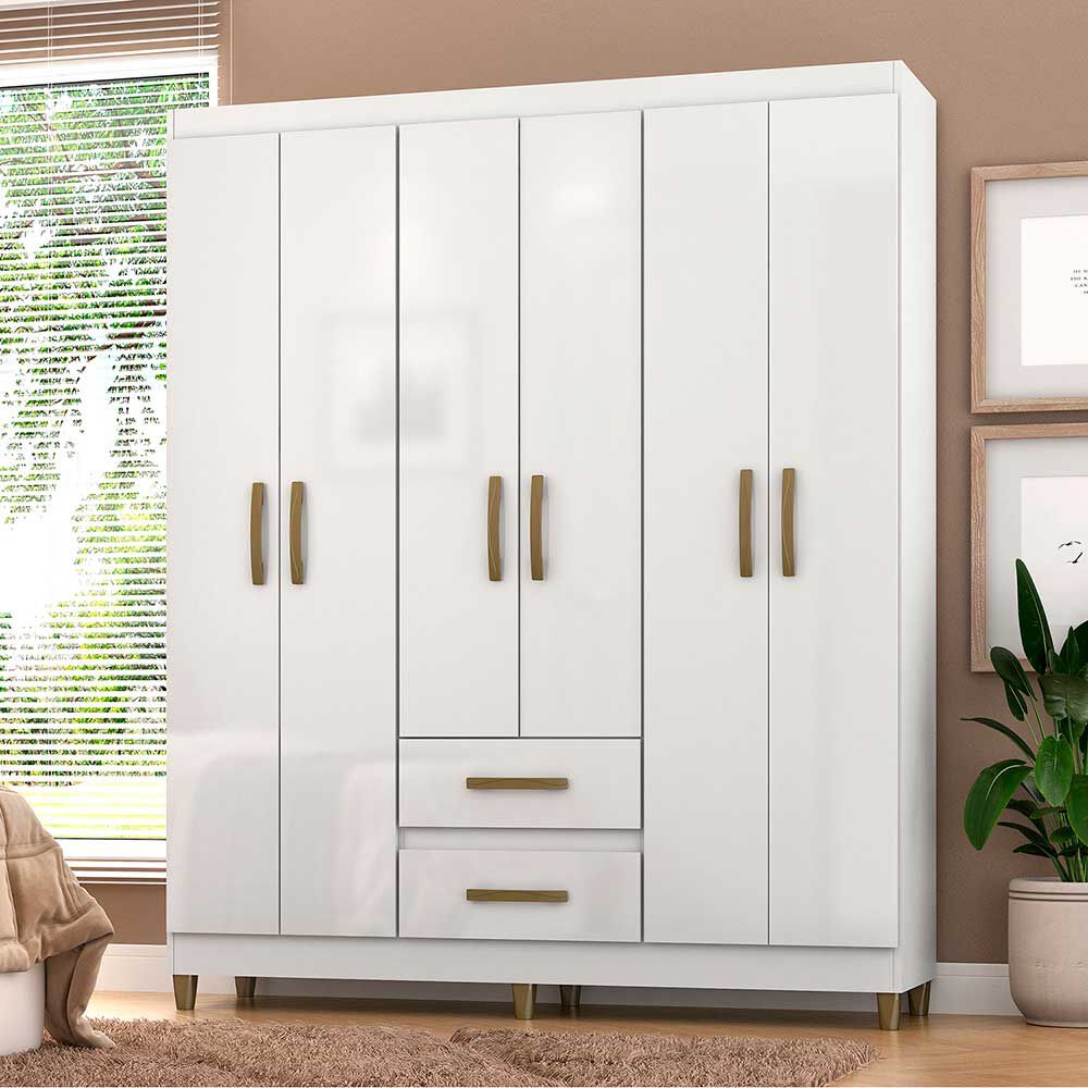 Clóset Vekkahome Coimbra 6 Puertas 2 Cajones Blanco