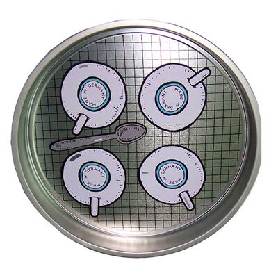 Bandeja Metal Vgo Estampada Circular 33 cm Café