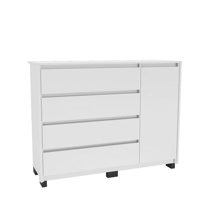 Cómoda Vekkahome Coimbra 4 Cajones 1 Puerta Blanco