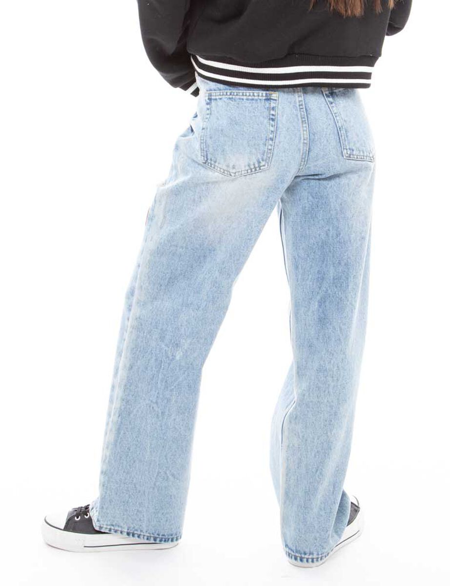 Jeans Con Parches Recto Mujer Icono