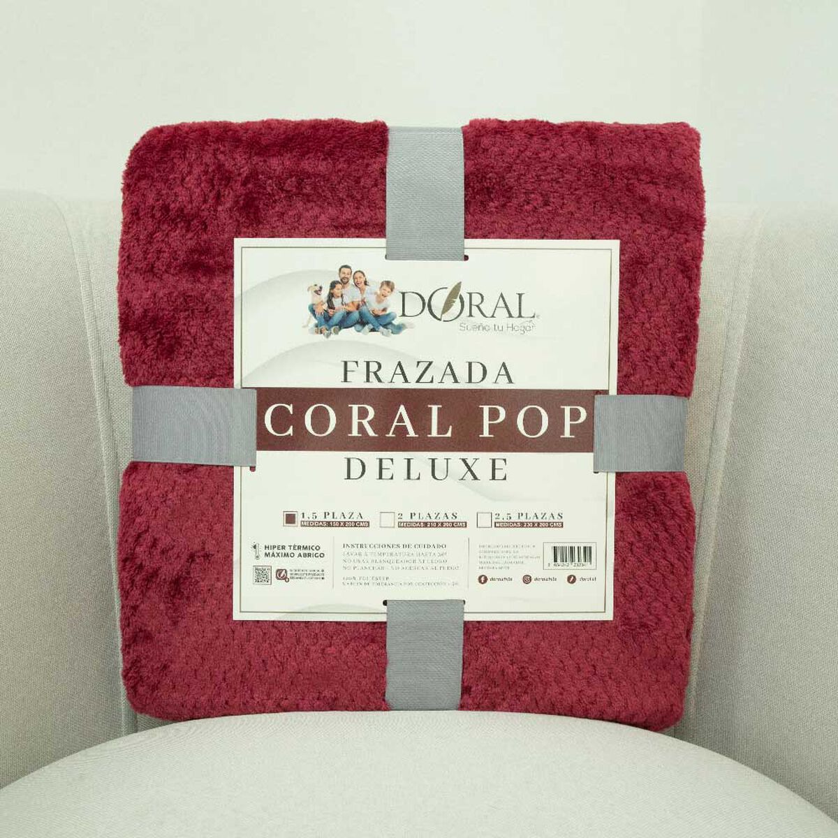 Frazada Doral 1,5 Plazas Coral Pop D3