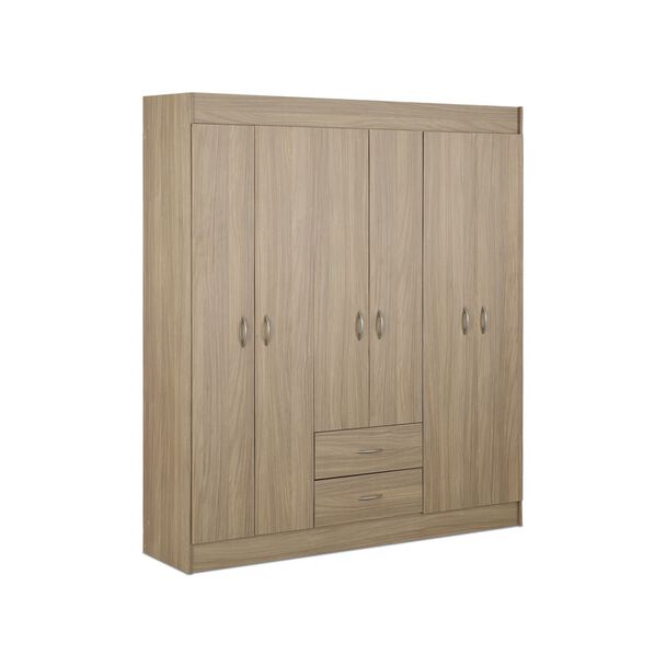 Closet Stanford 6 Puertas 2 Cajones Nogal