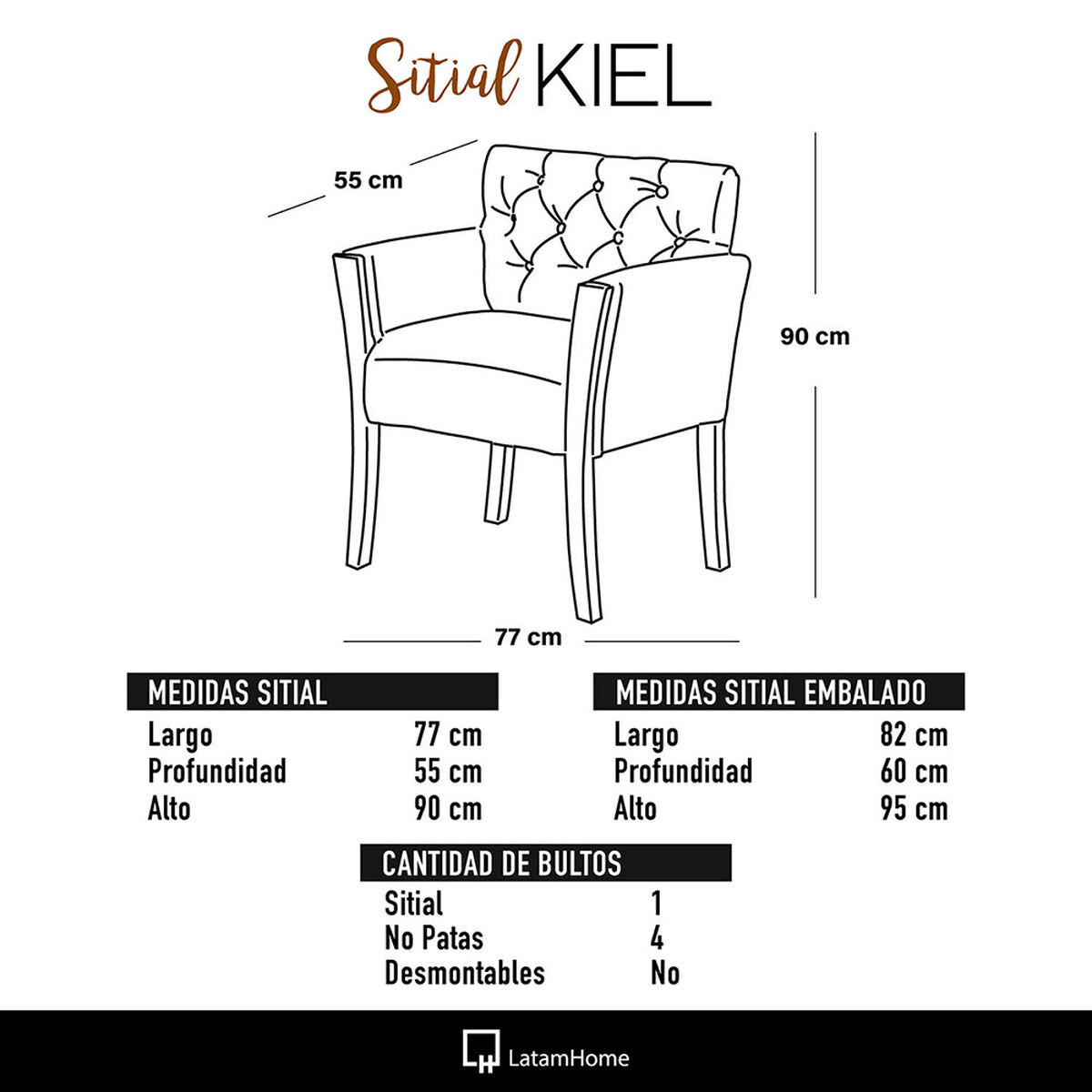 Juego de Living Latam Home Venecia 3 Cuerpos Gris + Sitial Kiel Tela Gris
