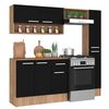 Mueble de Cocina Vekkahome Madri 1 Caj&oacute;n 7 Puertas Negro Caf&eacute;