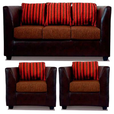 Imagen 1 del producto Juego de Living Elegant Detail Valentino Sofá 3 Cuerpos + Dos Sillones 1 Cuerpo Café