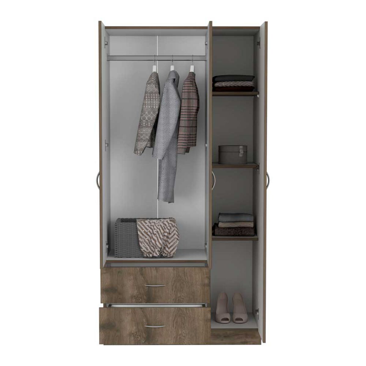 Closet Tuhome Austral 2 Cajones 3 Puertas Bellota-Blanco
