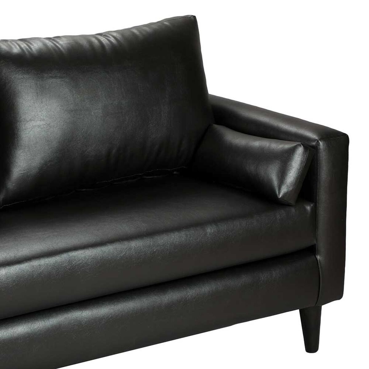 Juego de Living Bodevir Sky PU 00 Sofá 3 Cuerpos + Dos Pouf 1 Cuerpo Negro 
