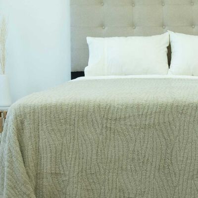 Frazada Doral 2 Plazas Chiporro Jacquard Liso Beige