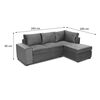 Sofá Seccional Derecho Innovamuebles Mini Senna Felpa 3 Cuerpos Gris