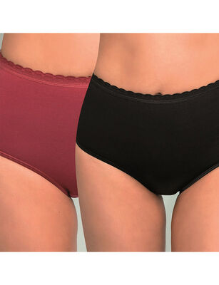 Imagen 1 del producto Pack 2 Calzones Cuadro Maxi Mujer Intime BURDEO, NEGRO, BLANCO, BLACK, ROSADO