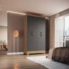 Clóset Vekkahome Roma 4 Puertas 1 Cajón Negro Café