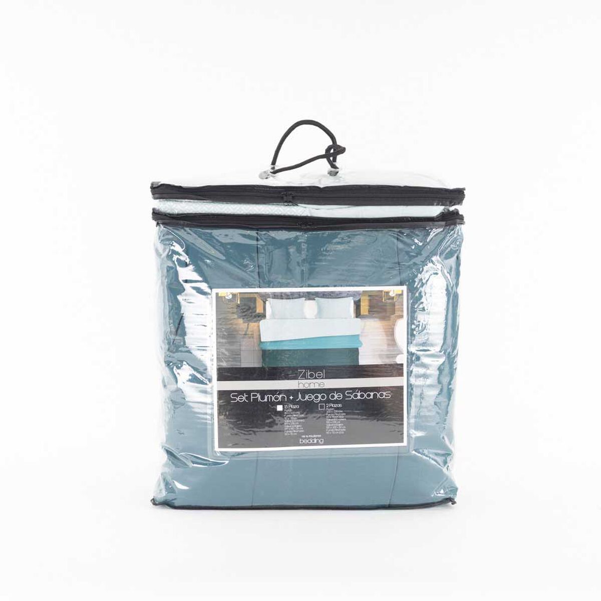 Set Plumón Bicolor + Sábanas Zibel 2 Plazas