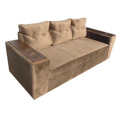 Imagen 2 del producto Juego de Living Almore Wilson Sofá 3 Cuerpos + Dos Pouf Café