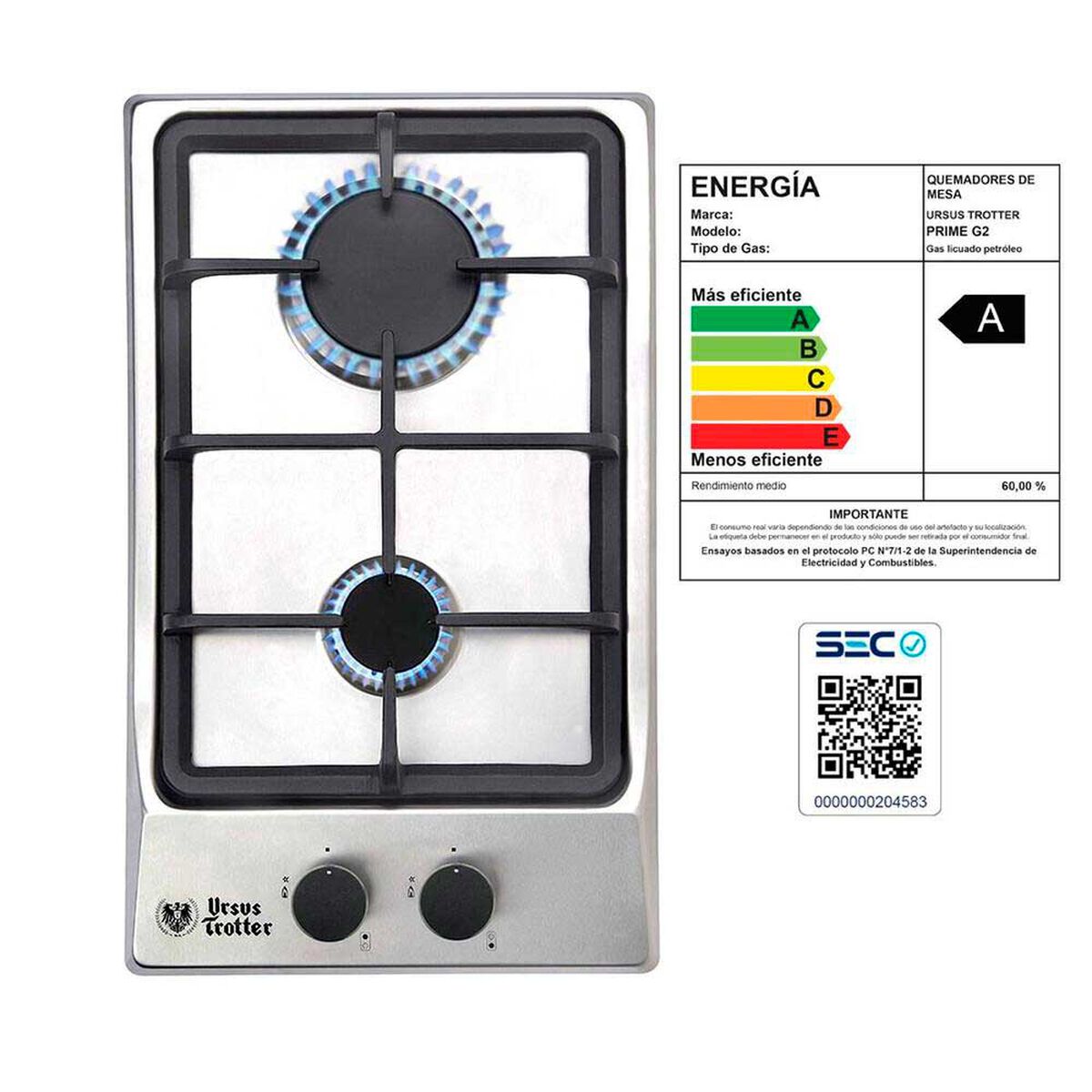 Encimera a Gas Ursus Trotter UT Inducci&oacute;n G2 GL